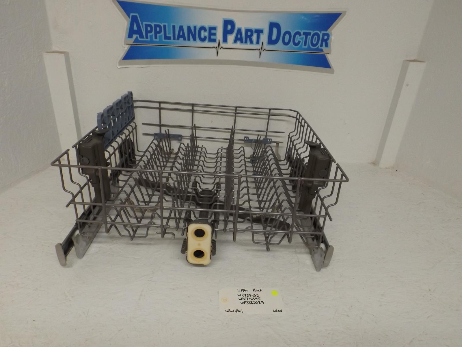 Whirlpool Dishwasher W10727422 W10712395 WP3385089 Upper Rack Used Whirlpool Dishwasher W10727422 W10712395 WP3385089 Upper Rack Used